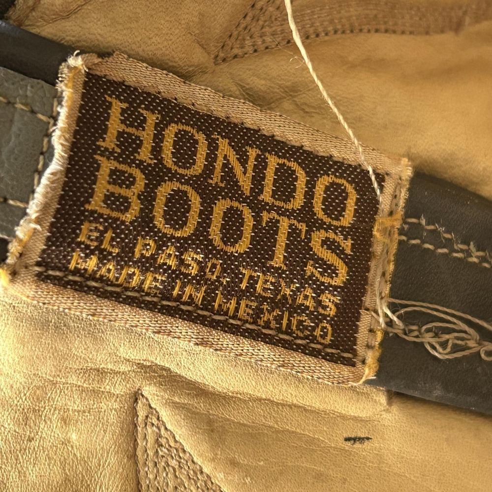 Hondo Boots Vintage Exotic Leather Cowboy Western Boots Gray USA Mens 12D - Picture 4 of 16